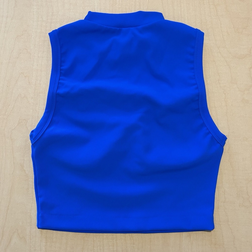 NWOT Women's Crop Top w Cutouts Royal Blue Size‎ S - Picture 2 of 3